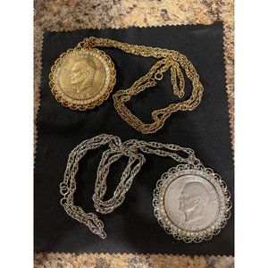 Eisenhower Dollar Pendants And Chain Necklaces Bling